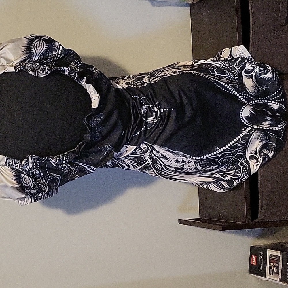 Gothic cat off shoulder black dress - Picture 5 of 5